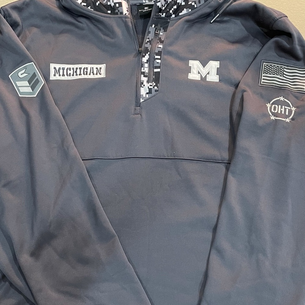 UofM military style hoodie. New without tags.